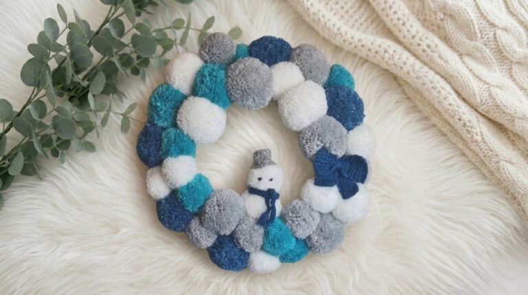 Crochet Pom Pom Christmas Wreath Pattern 5