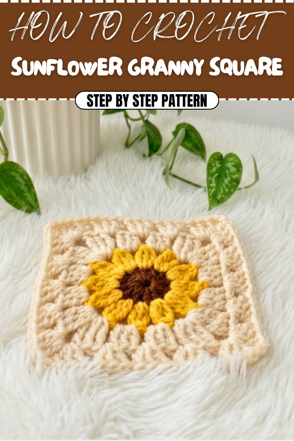 Crochet Sunflower Granny Square Pattern (1)