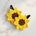 Crochet Sunflower Hair Clip Pattern 6