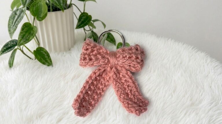 Cute Crochet Bow Keychain Pattern 7