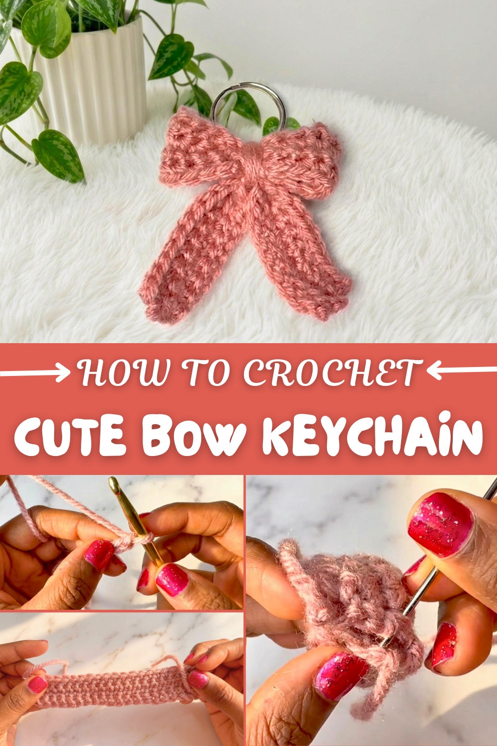 Cute Crochet Bow Keychain Pattern