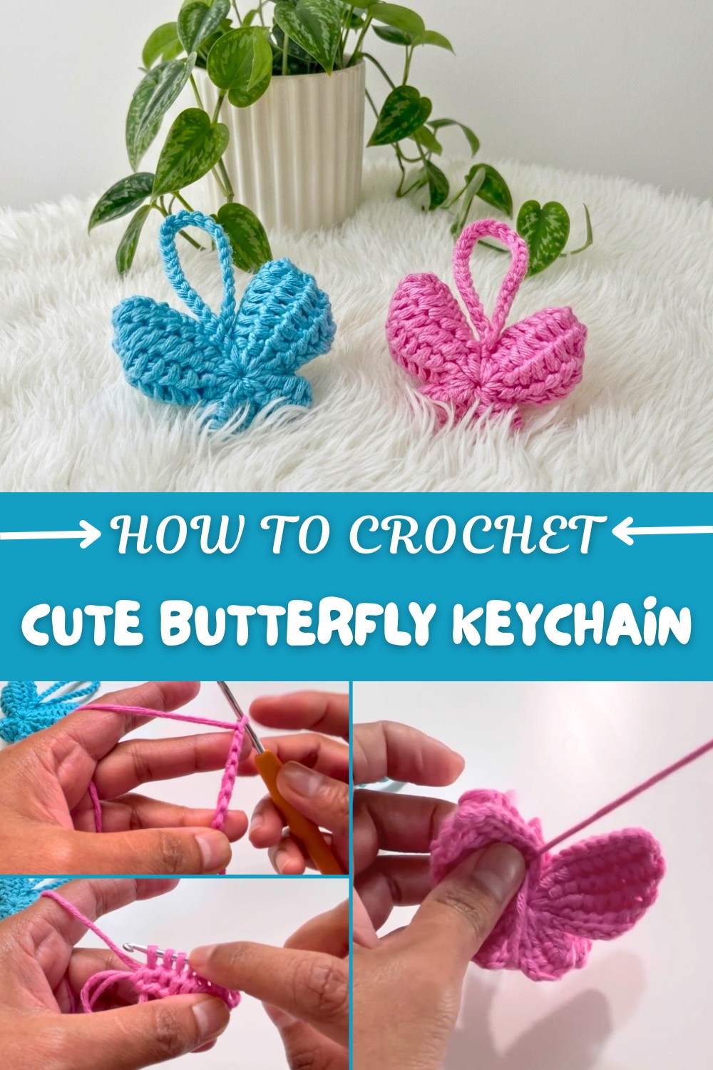 Cute Crochet Butterfly Keychain Pattern