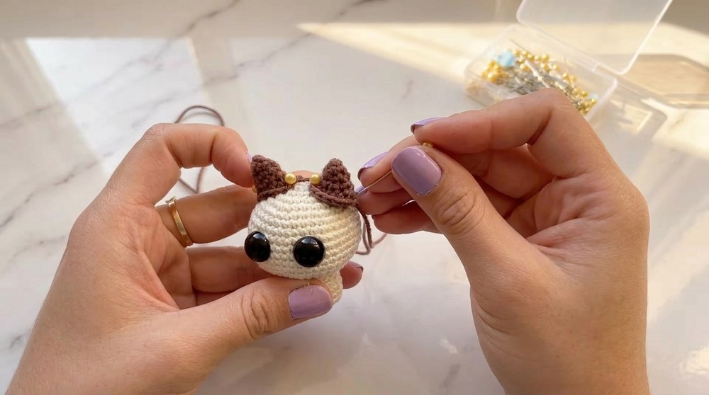 Cute Crochet Kitten Keychain Pattern 4