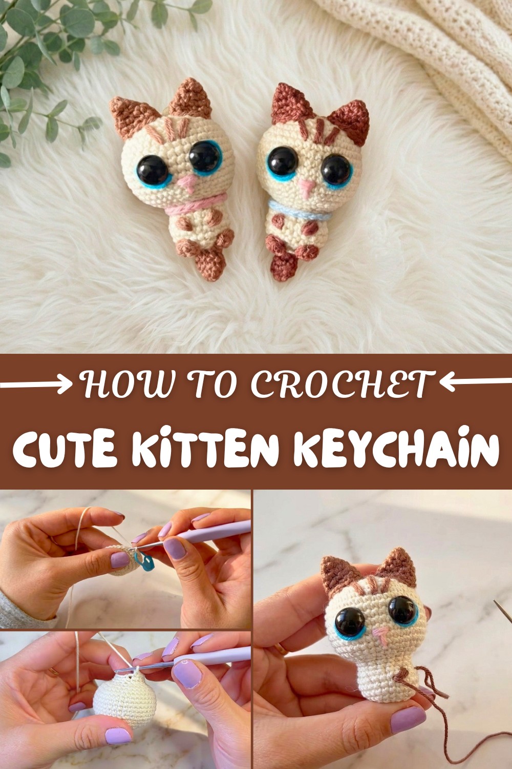 Cute Crochet Kitten Keychain Pattern