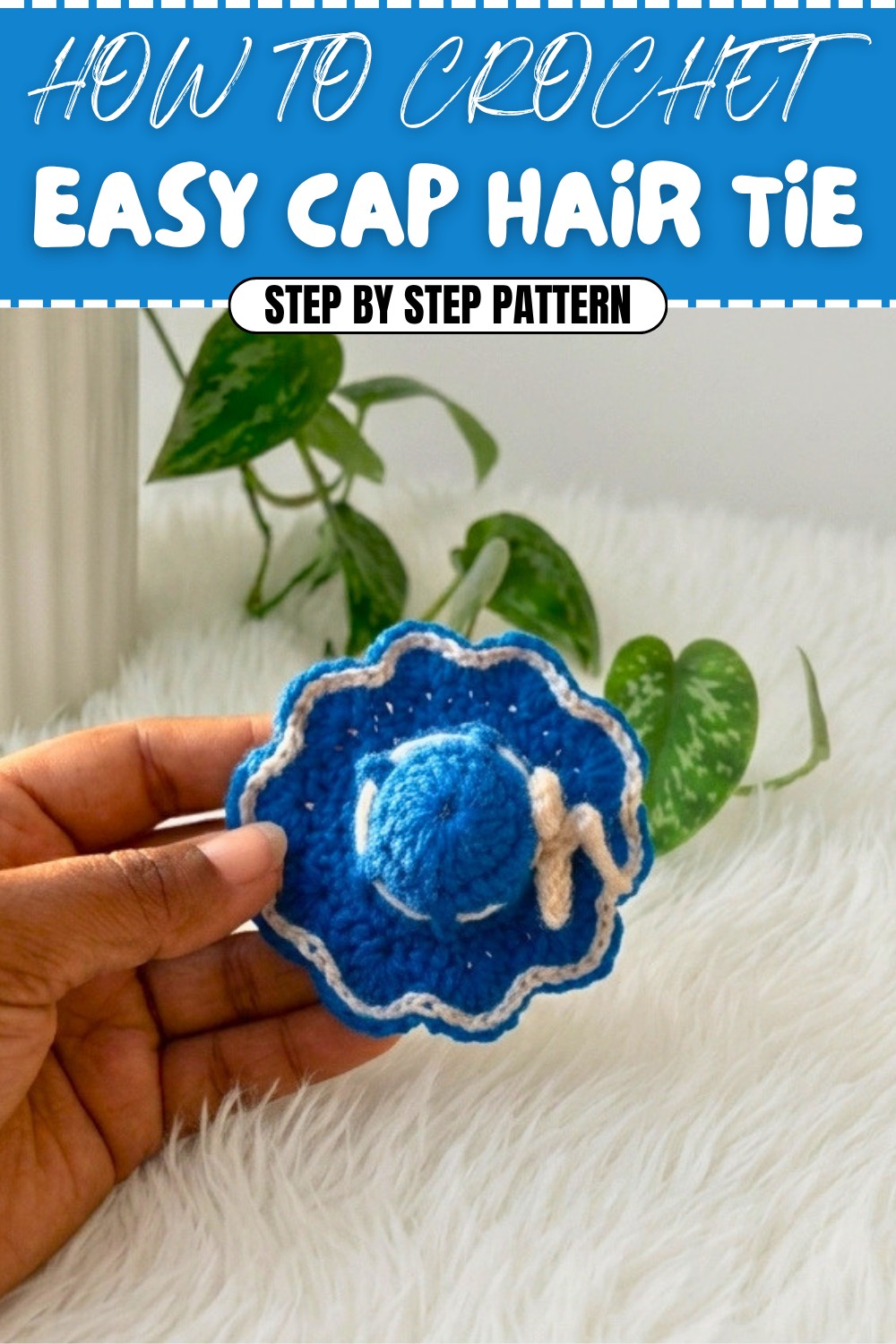 Easy Crochet Cap Hair Tie Pattern (1)