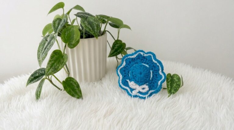Easy Crochet Cap Hair Tie Pattern 6