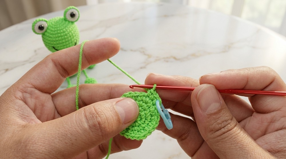 Easy Crochet Frog Keychain Pattern 1