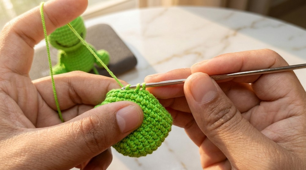 Easy Crochet Frog Keychain Pattern 2