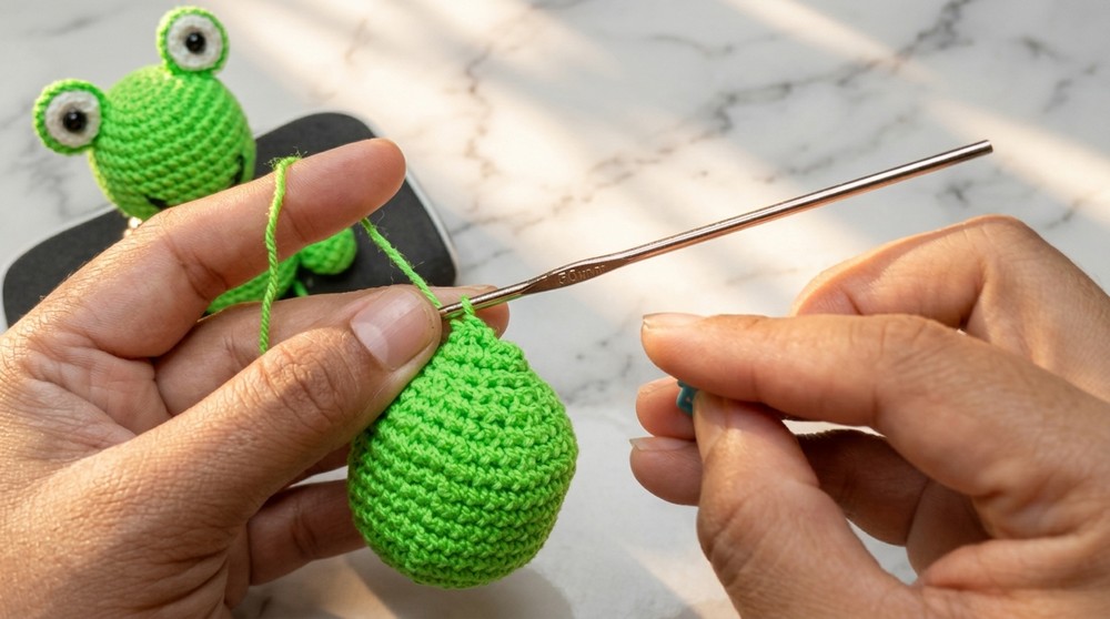 Easy Crochet Frog Keychain Pattern 3