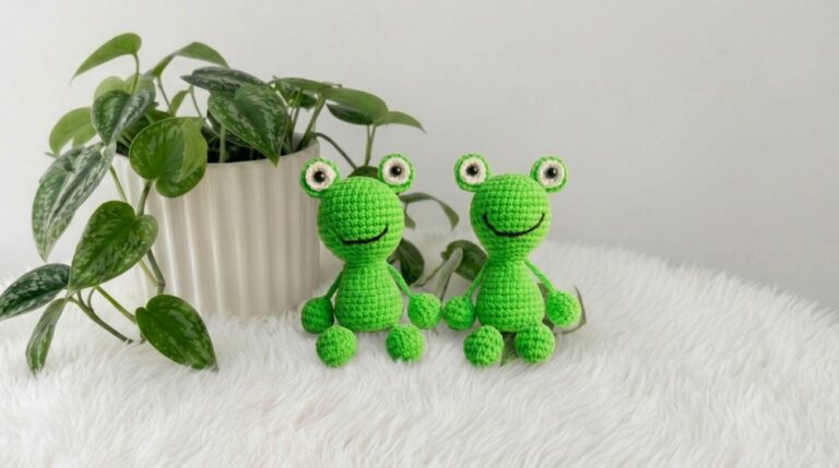 Easy Crochet Frog Keychain Pattern 7