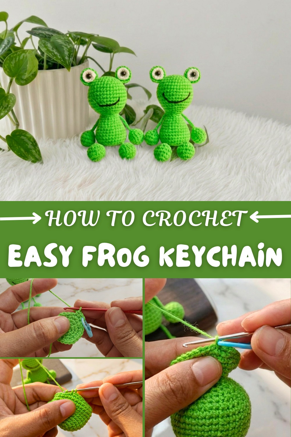 Easy Crochet Frog Keychain Pattern