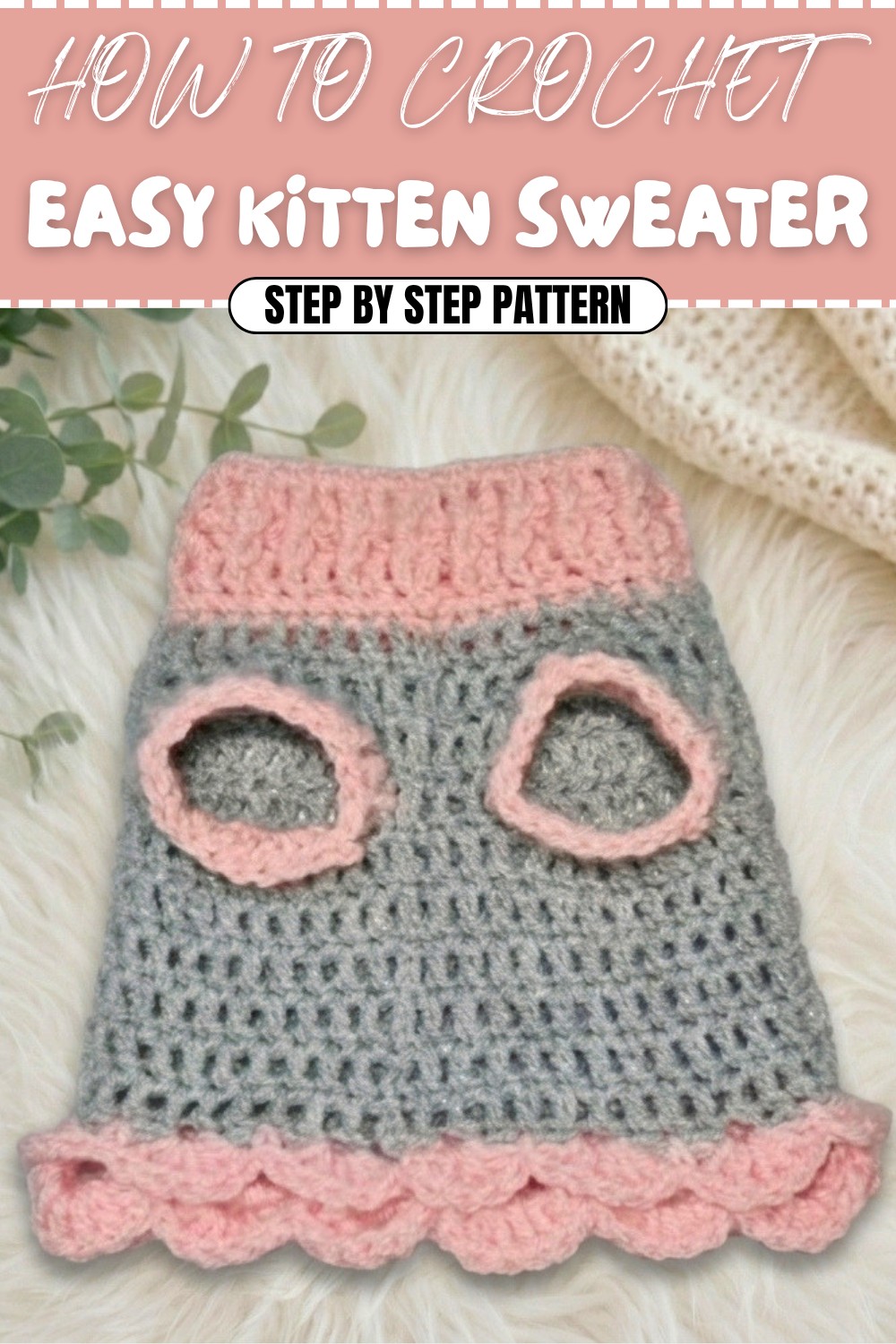 Easy Crochet Kitten Sweater Pattern (1)