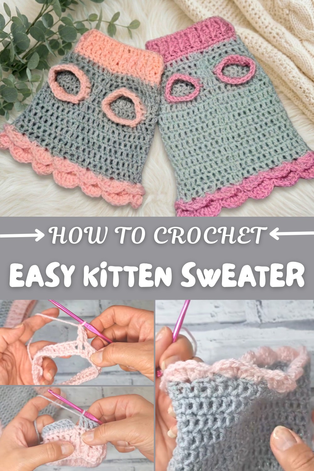 Easy Crochet Kitten Sweater Pattern
