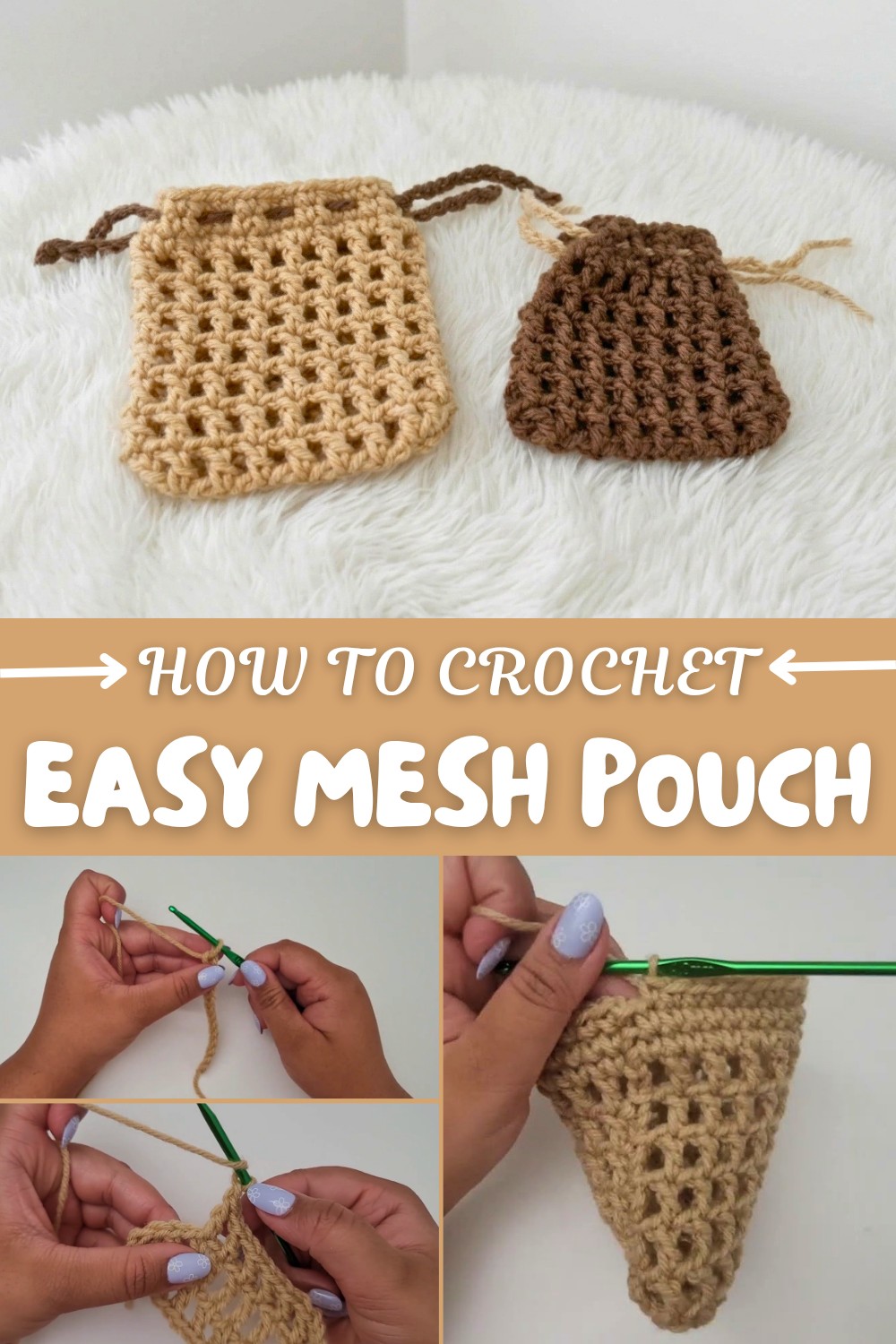 Easy Crochet Mesh Pouch Pattern
