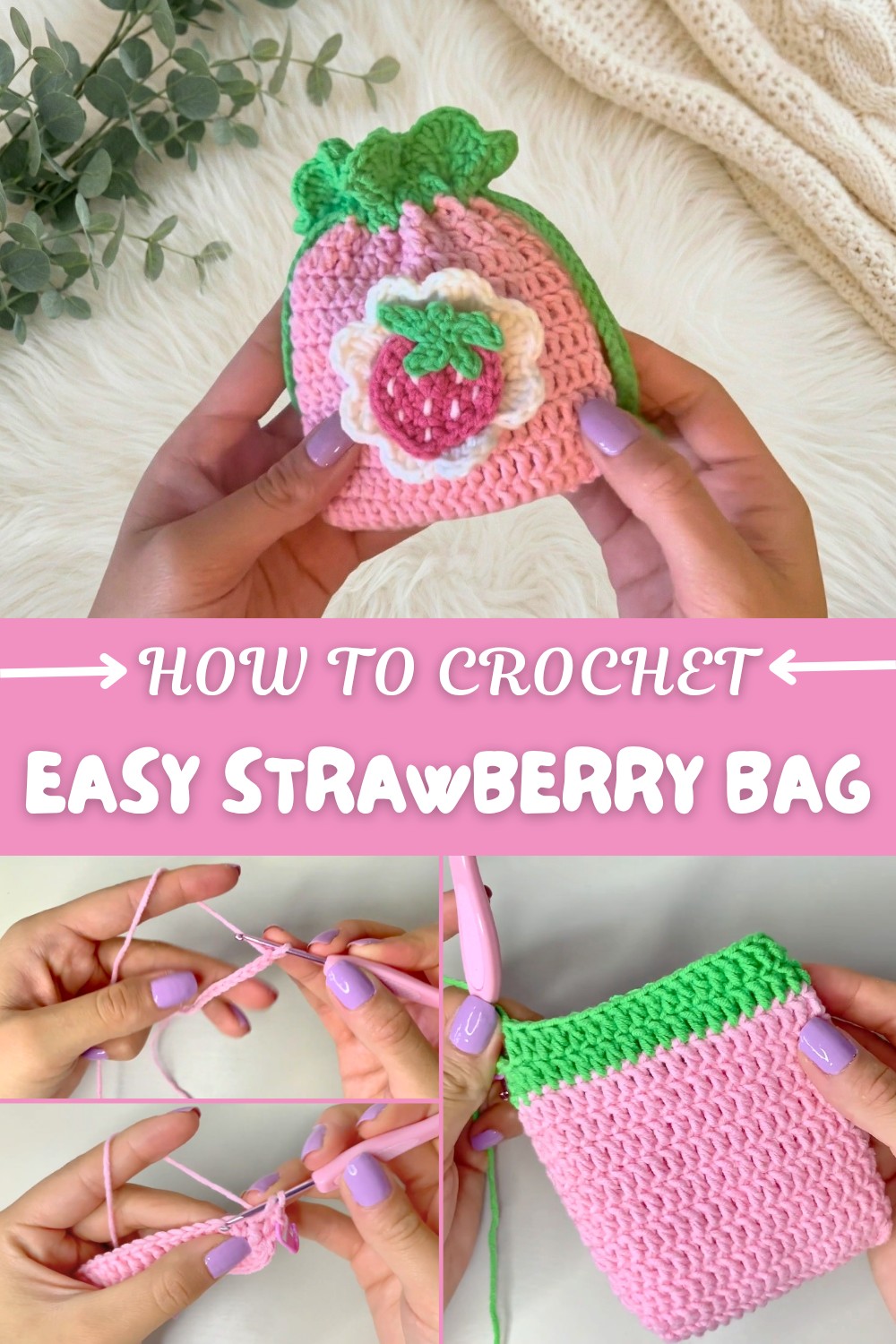 Easy Crochet Strawberry Bag Pattern