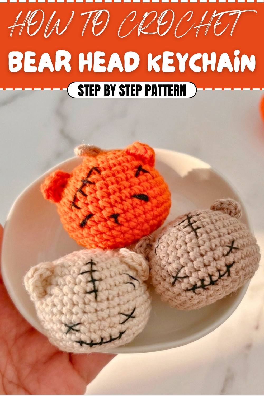 Free Crochet Bear Head Keychain Pattern
