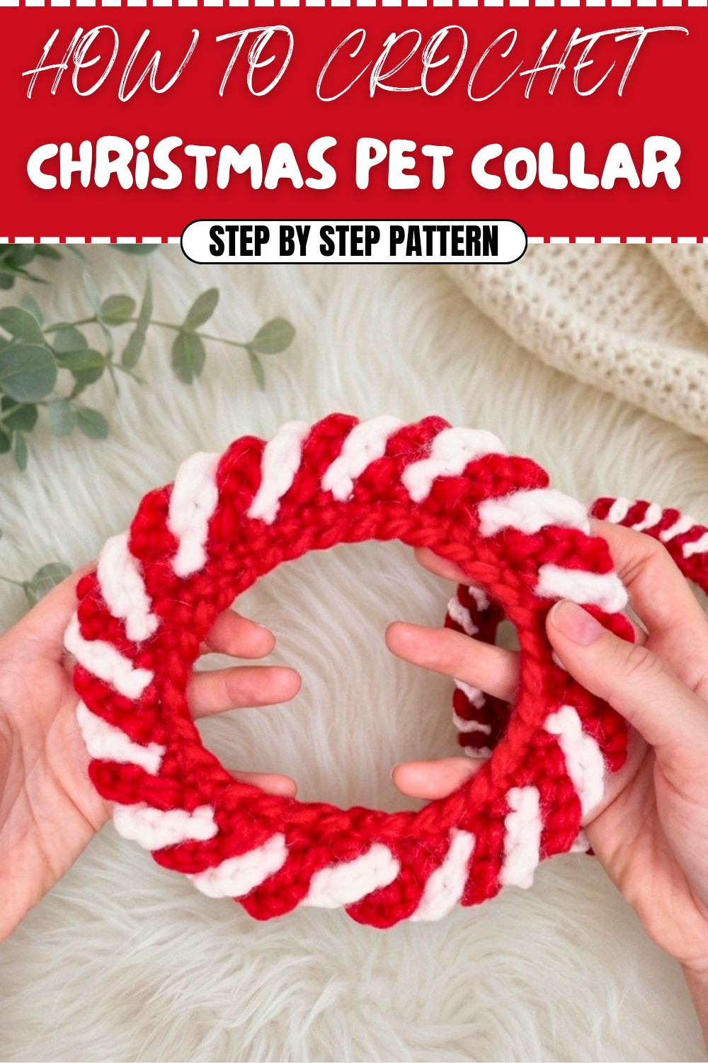 Free Crochet Christmas Pet Collar Pattern