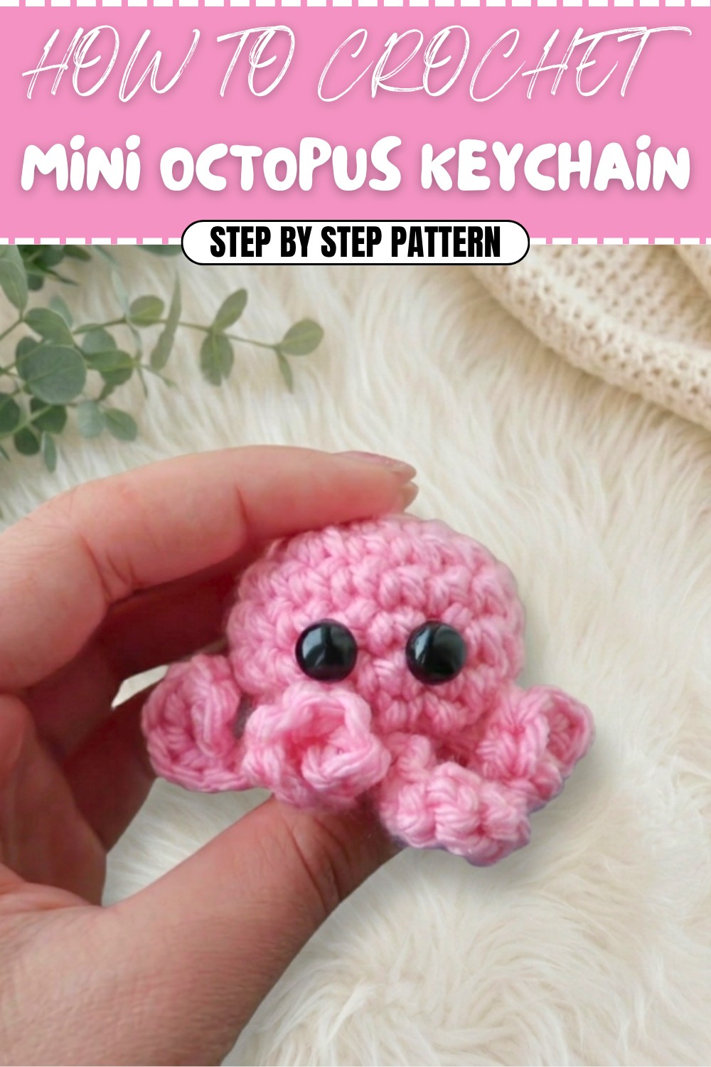 Free Crochet Mini Octopus Keychain Pattern