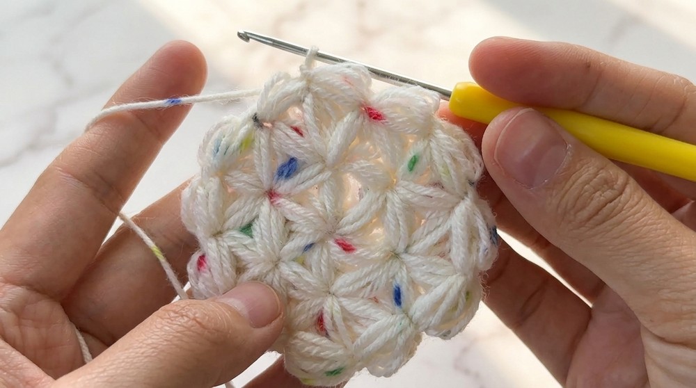 Jasmine Stitch Crochet Coaster Pattern 4