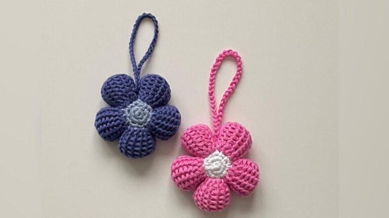 Super Crochet Flower Keyring Pattern 6
