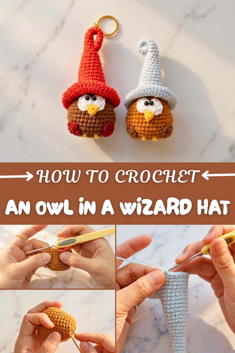 Crochet An Owl In A Wizard Hat Pattern
