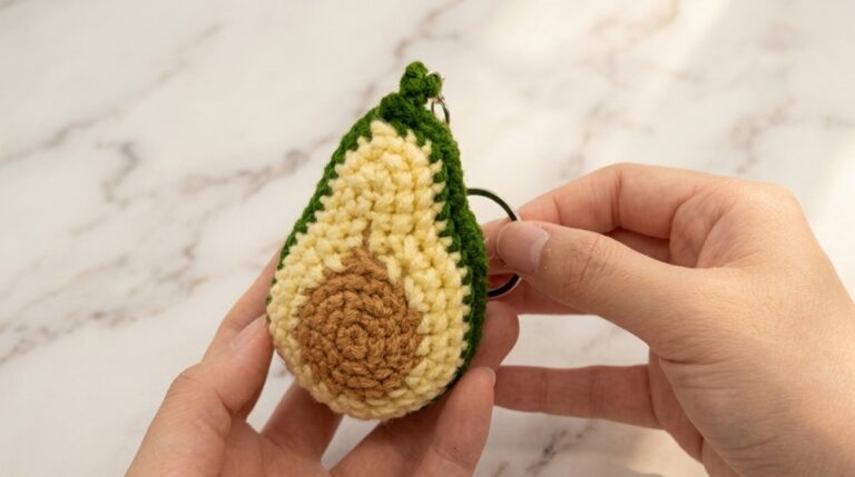 Crochet Avocado Keychain Pattern 7