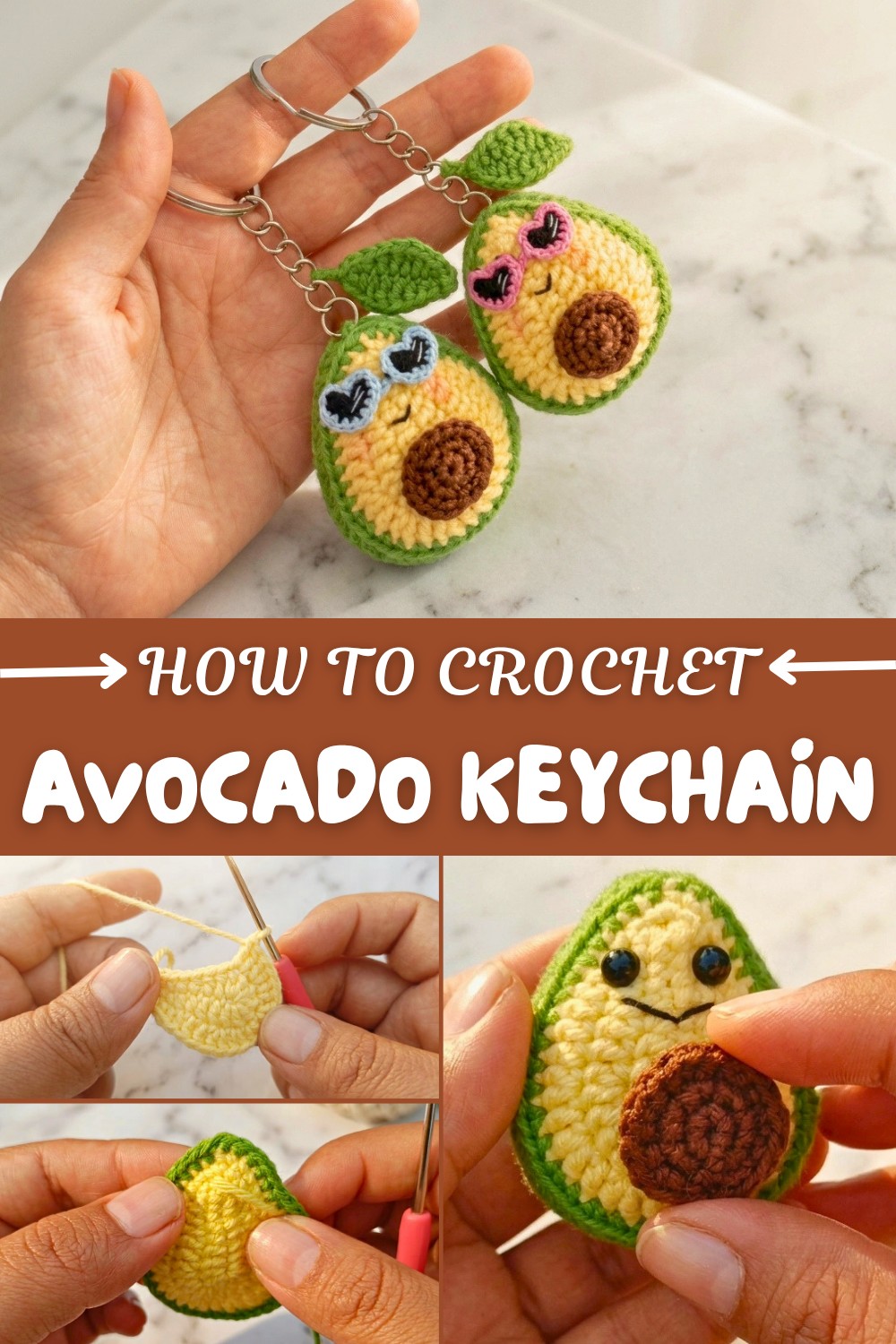 Crochet Avocado Keychain Pattern
