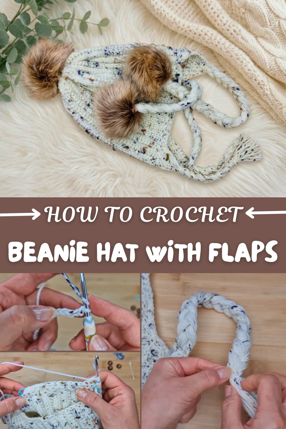 Crochet Beanie Hat With Flaps Pattern