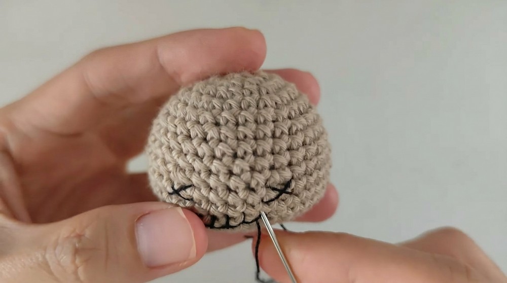 Crochet Bear Head Keychain Pattern 4