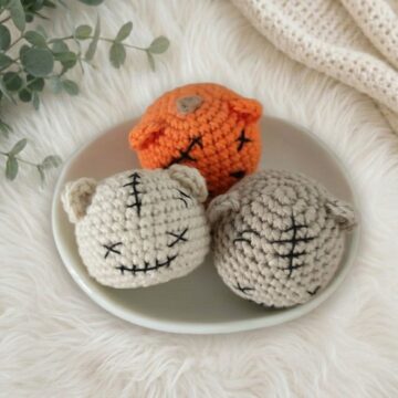 Crochet Bear Head Keychain Pattern 5