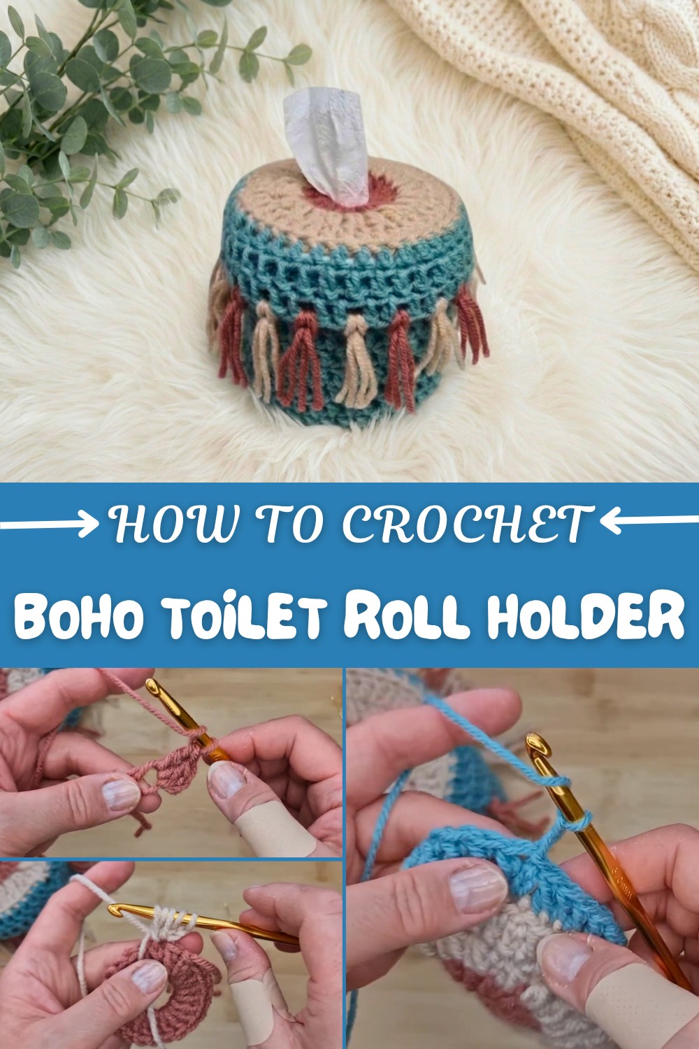 Crochet Boho Toilet Roll Holder Pattern