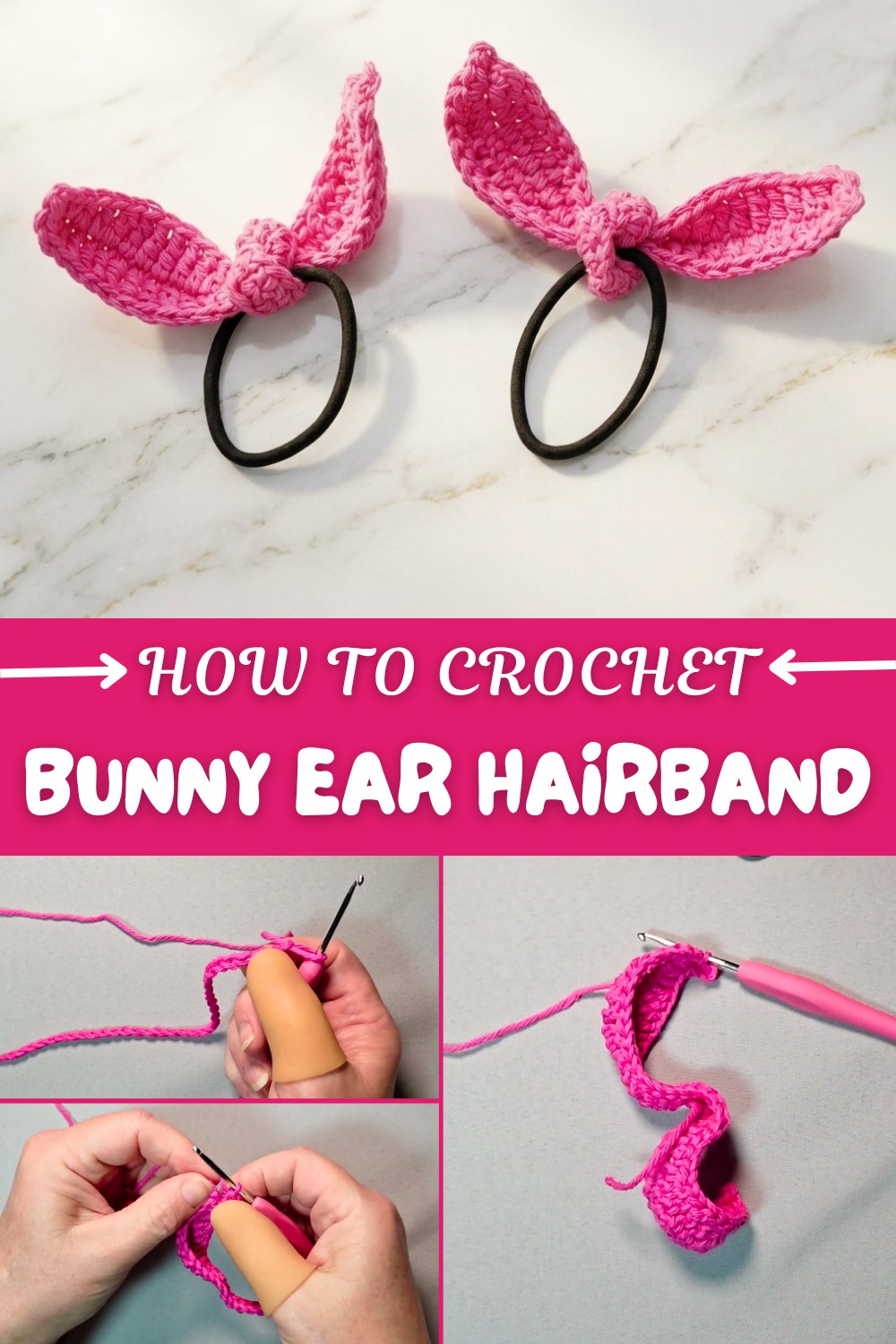 Crochet Bunny Ear Hairband Pattern