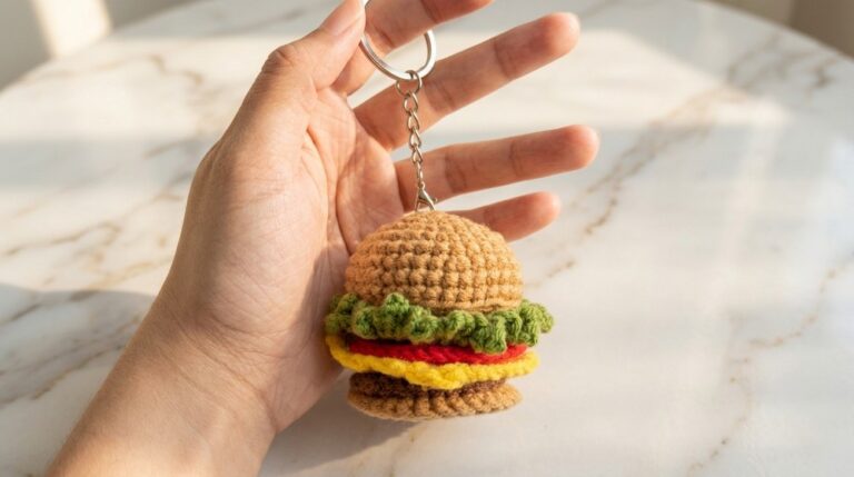 Crochet Burger Keychain Pattern 6