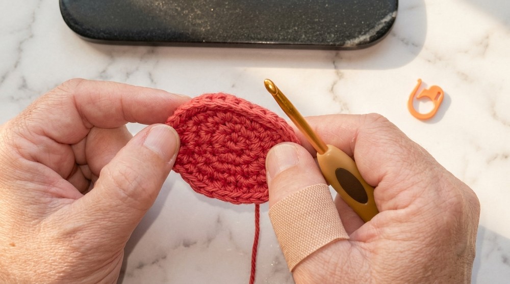 Crochet Cherry Pie Coaster Pattern 2