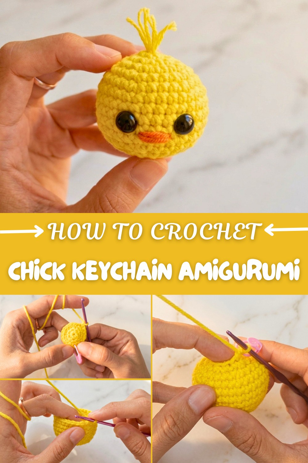 Crochet Chick Keychain Amigurumi Pattern