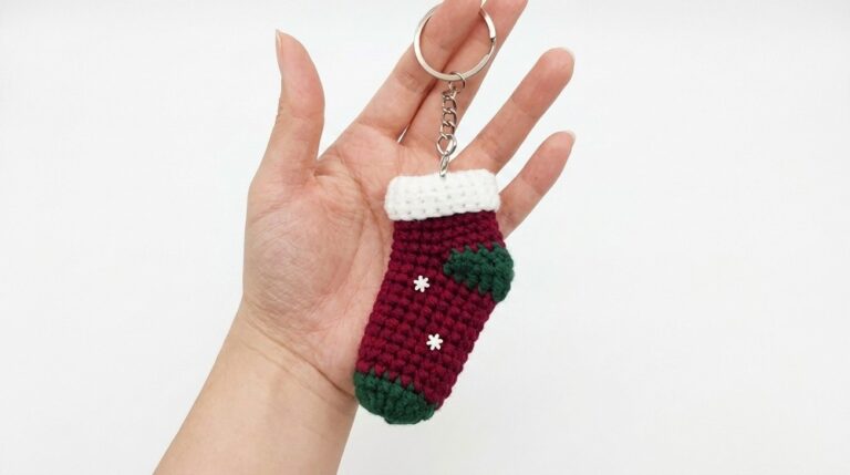 Crochet Christmas Socks Keychain Pattern 6