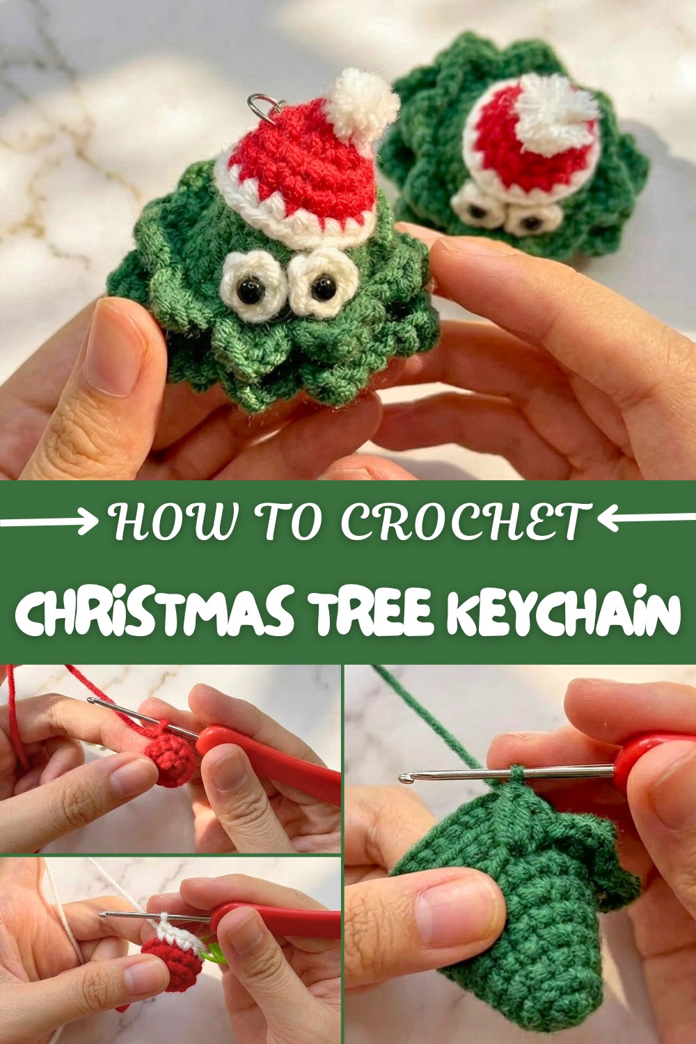 Crochet Christmas Tree Keychain Pattern