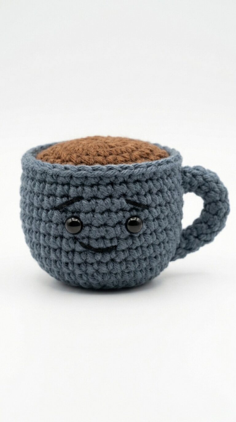 Crochet Coffee Cup Keychain Pattern 7