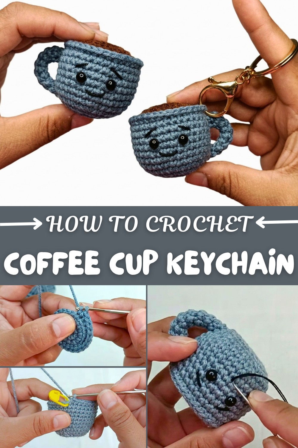 Crochet Coffee Cup Keychain Pattern
