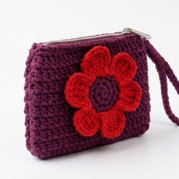 Crochet Coin Purse With Flower Pattern 5