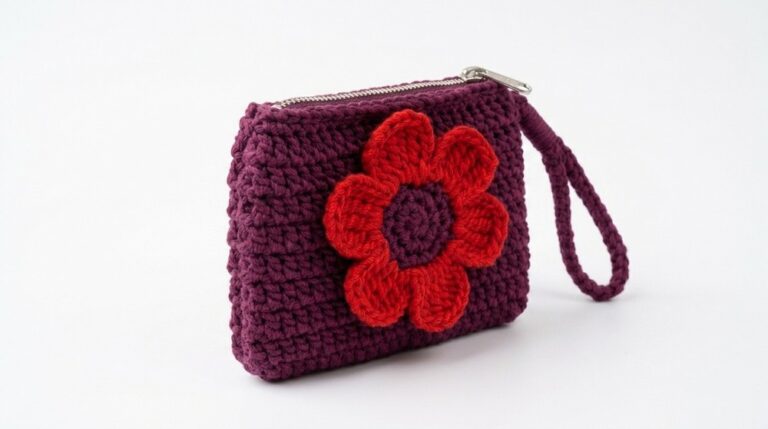 Crochet Coin Purse With Flower Pattern 5