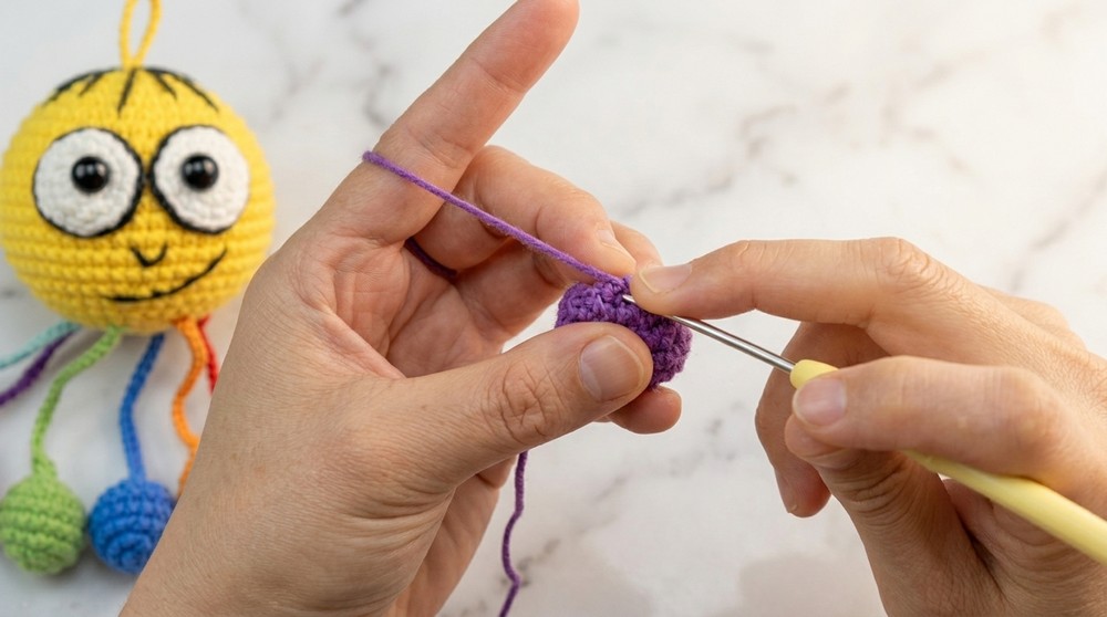 Crochet Colorful Small Ball Person Pattern 4