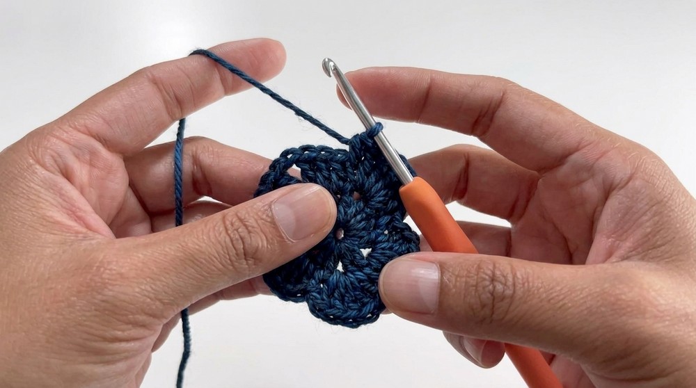 Crochet Cross Granny Square Pattern 3