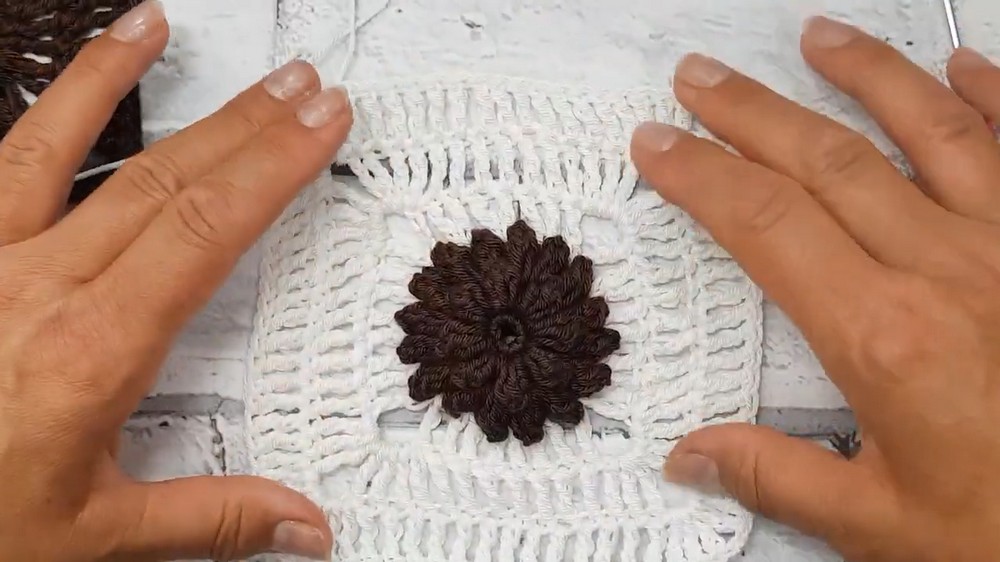 Crochet Dahlia Flower Square Pattern 6