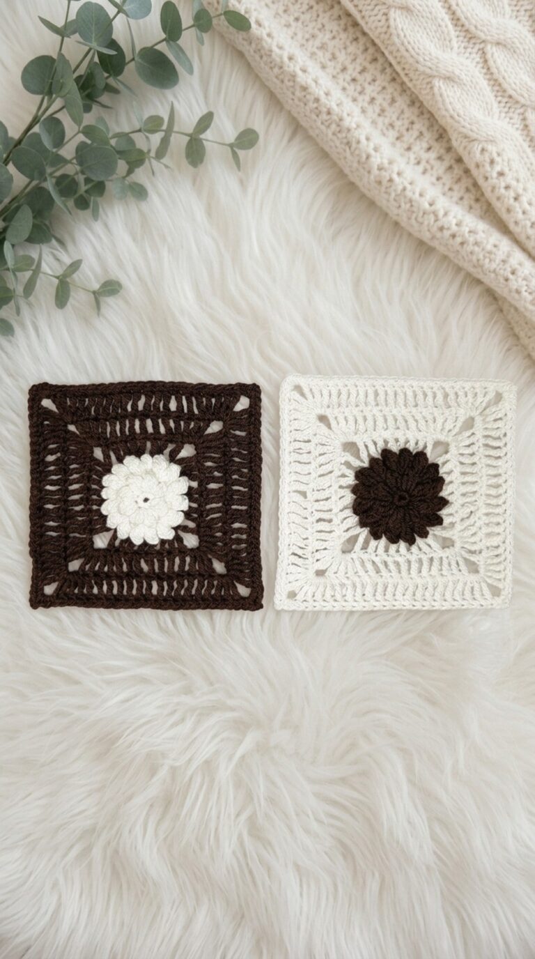 Crochet Dahlia Flower Square Pattern 7