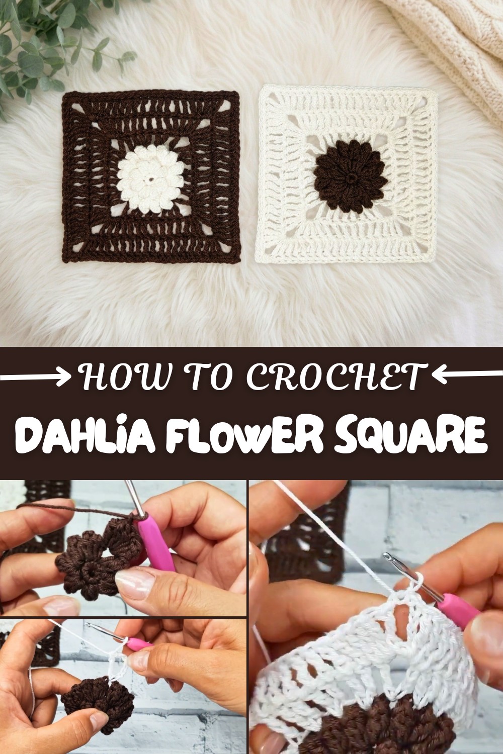 Crochet Dahlia Flower Square Pattern