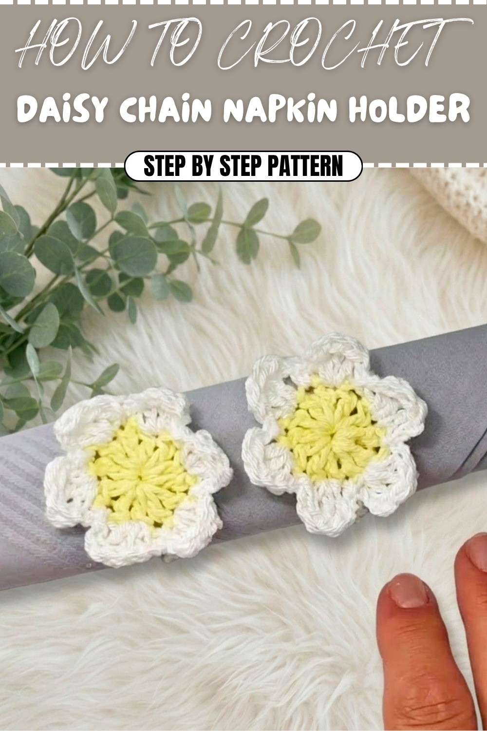 Crochet Daisy Chain Napkin Holder Pattern (1)