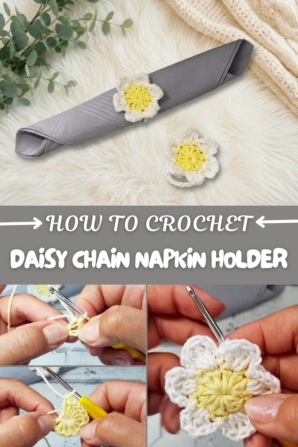 Crochet Daisy Chain Napkin Holder Pattern