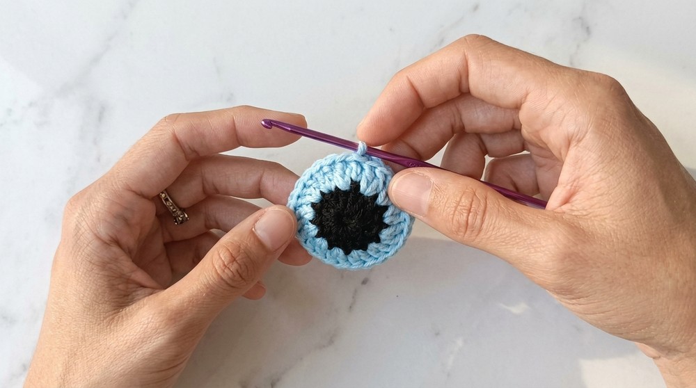 Crochet Evil Eye Keychain Pattern 2