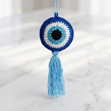 Crochet Evil Eye Keychain Pattern 6